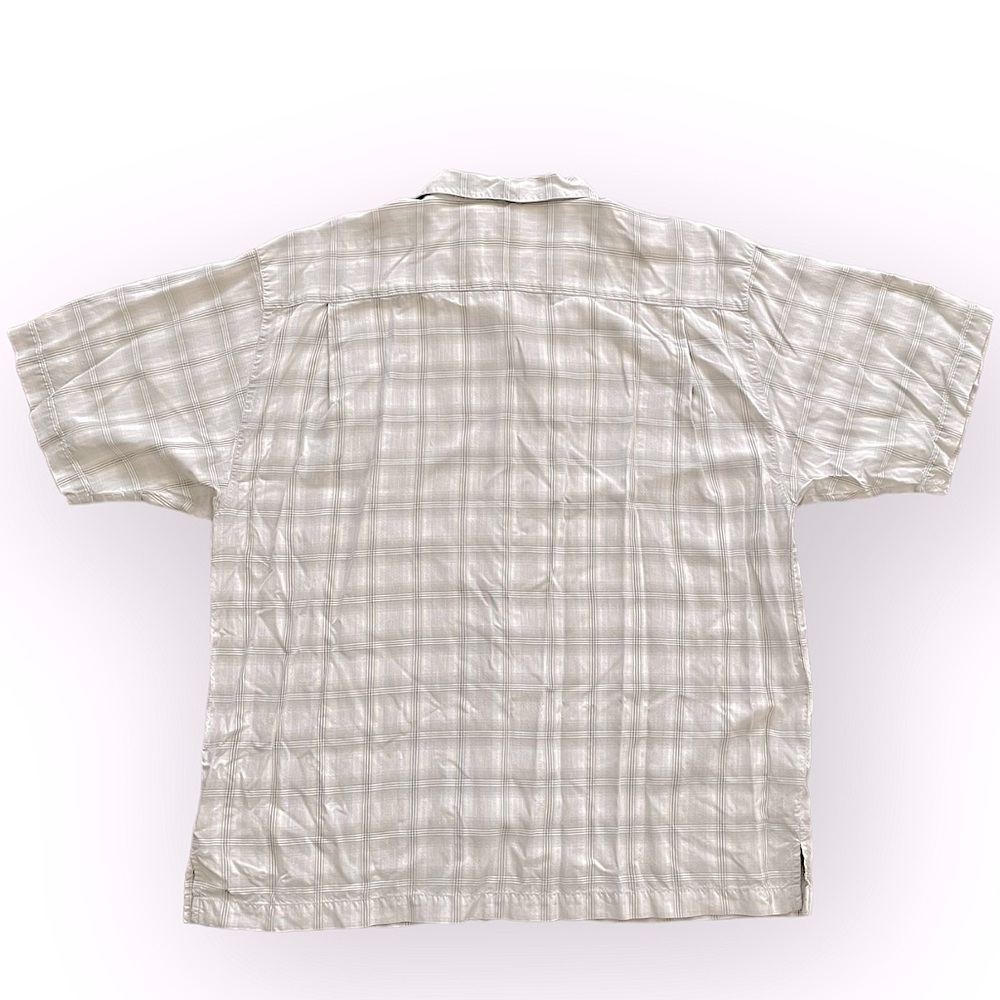 Tommy Bahama 100% silk men’s button down casual short sleeve shirt size XL beige - Picture 3 of 6